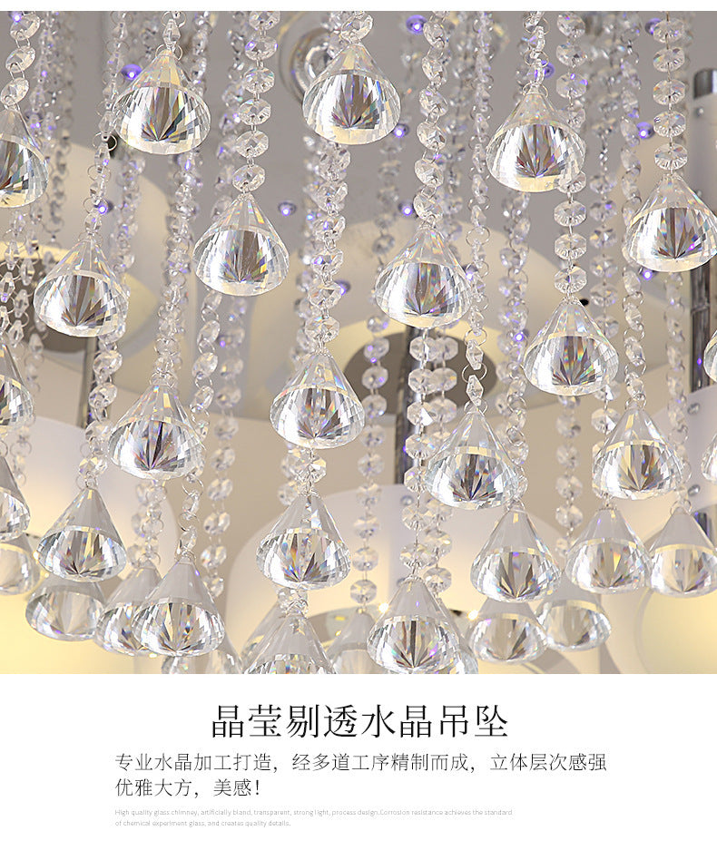 Living Room Lamp Crystal Lamp LED Ceiling Lamp Round Bedroom Lamp Simple Modern Elegant Home Dining Room Balcony Lighting