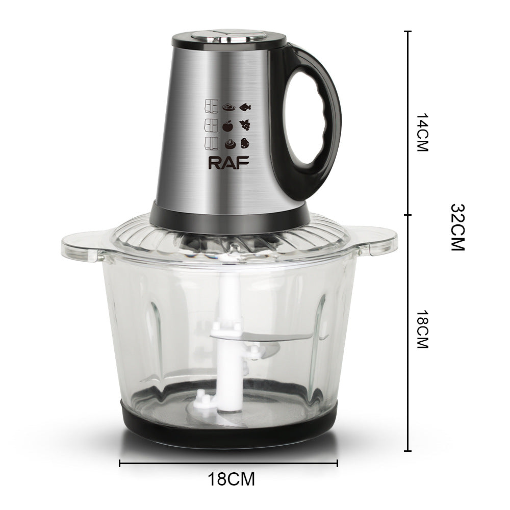 RAF European Standard Meat Grinder Glass Food Processor3L Kitchen Home High-Power Garlic Chopper and Vegetable Grinder