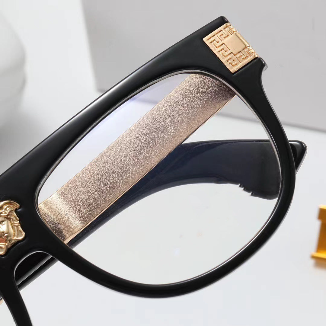 New Fashion Trend Square Frame Anti-Blue Light Non-Prescription Glasses Retro Large Frame Unisex Eyeglasses Prescription Frames110