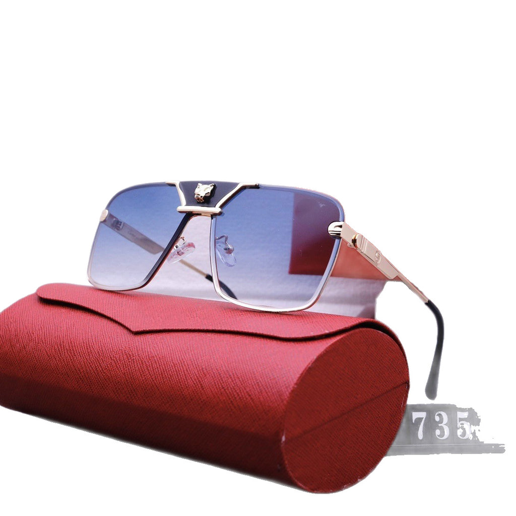 New Fashion Big Brand Sunglasses for Women Driving European and American Style Sunglasses for Men Rimless Cut Edge High-end Sunglasses