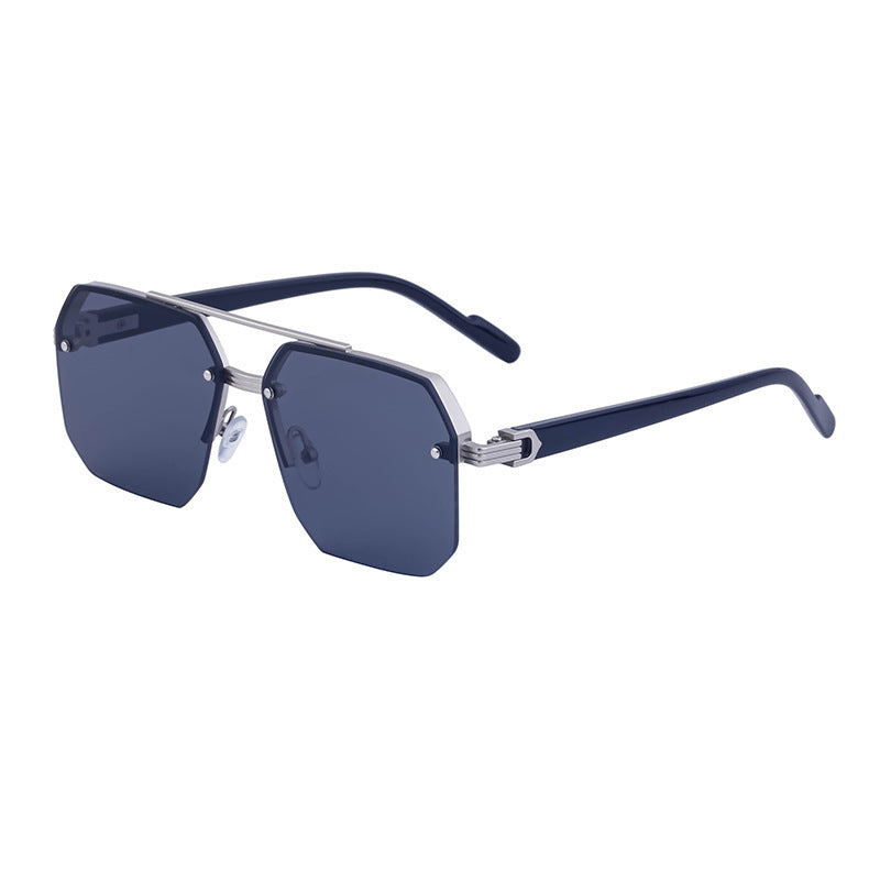 2025New style sunglasses with a high-end feel, European and American half-frame glasses, fashionable sunglasses for women with UV protection sunglasses