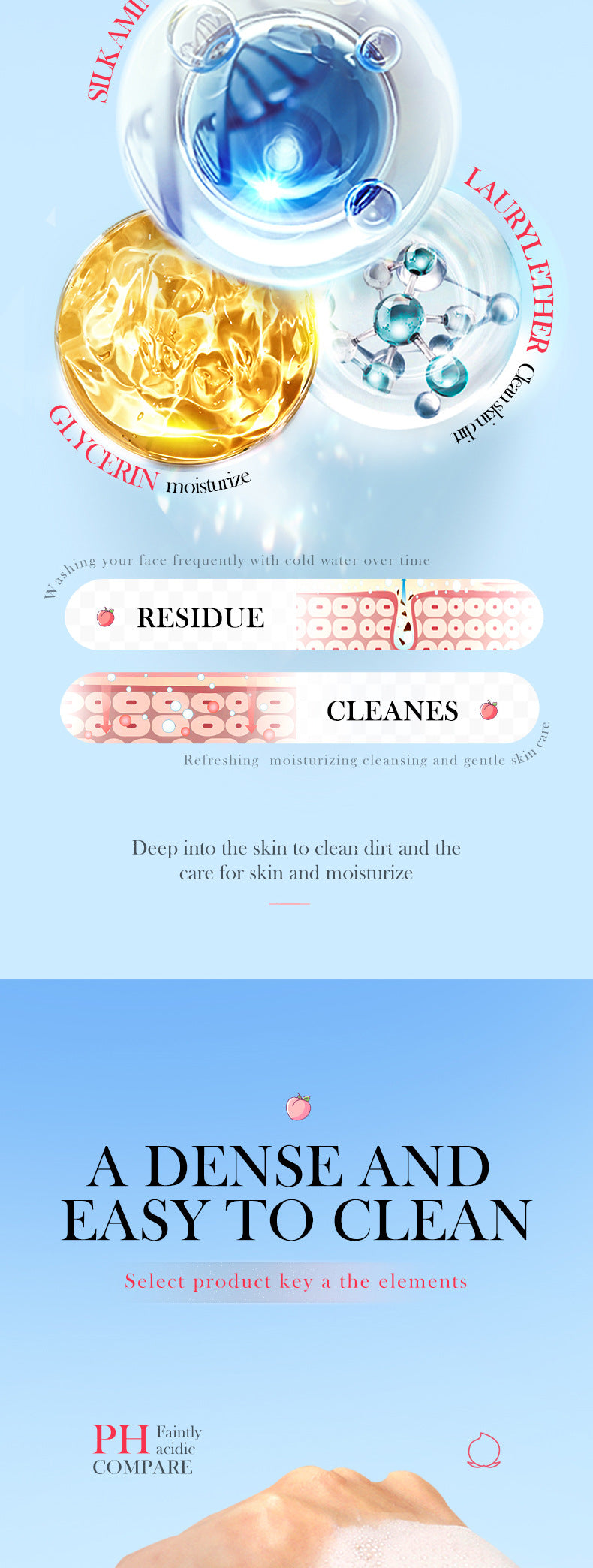 Full English Facial Cleanser150g SADOER Green Tea Cleansing Peach Moisturizing Cleanser  Wholesale