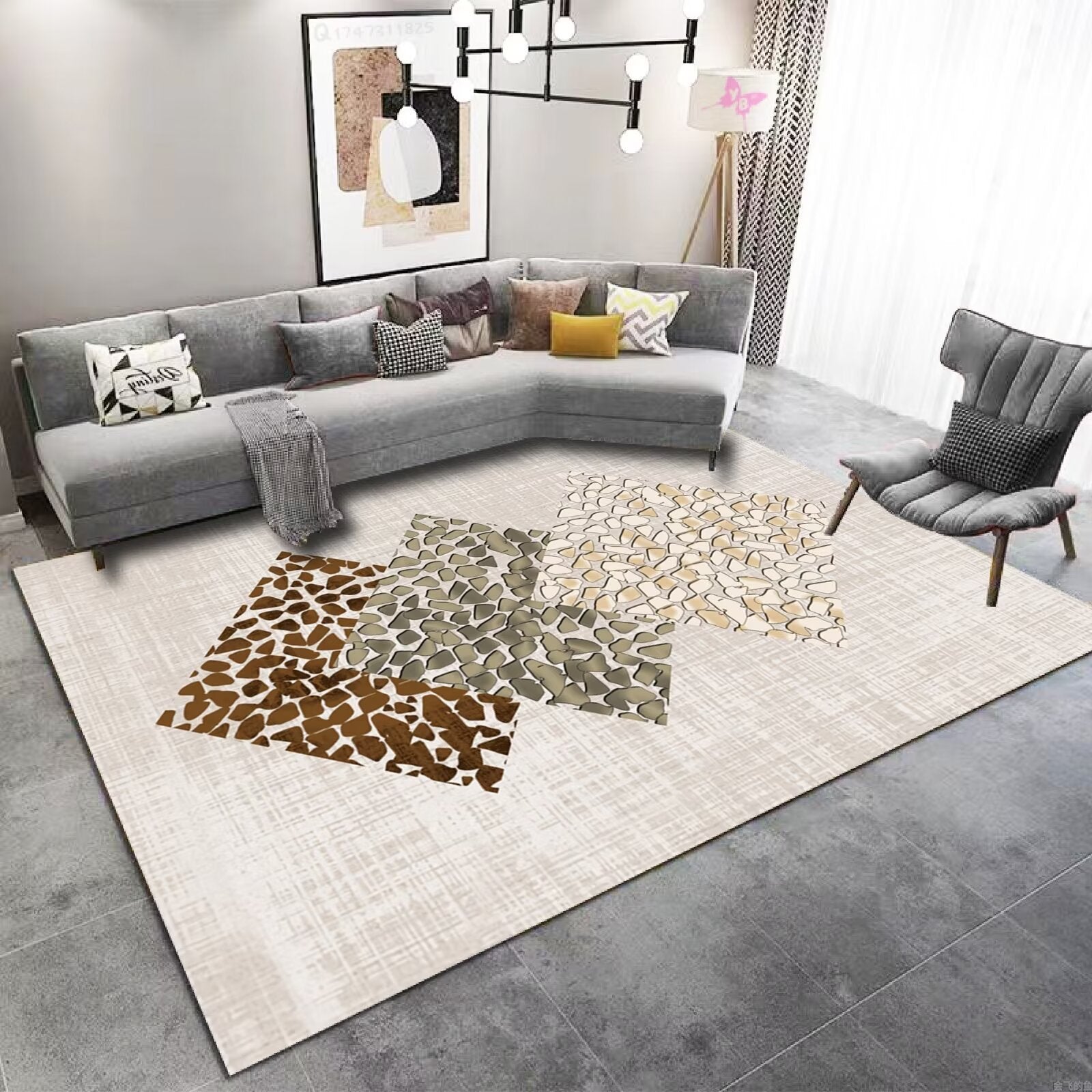 Light Luxury Living Room Carpet Sofa Coffee Table Full Carpet Home Bedroom Gray Series Dirty Resistant Mat Tapis carpet