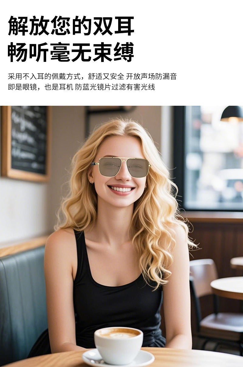 Factory Direct Supply ai Translation Bluetooth Glasses Smart Multi-Language Meeting Call Office Special Hot Sale