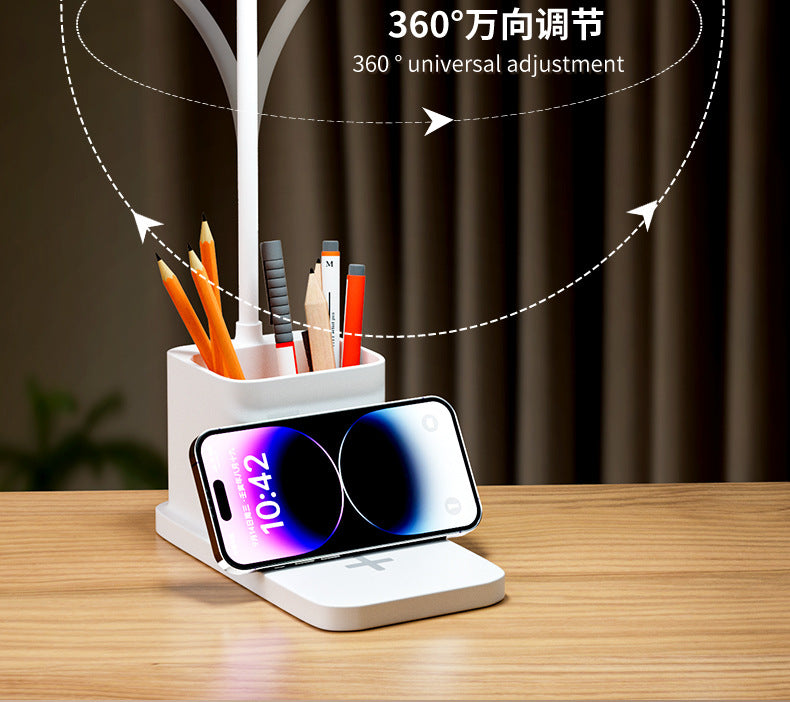 Custom Desk Lamp Study Eye Protection Dormitory Lamp Student Desk Rechargeable Children's Desktop Lamp Pen Holder Reading Lamp