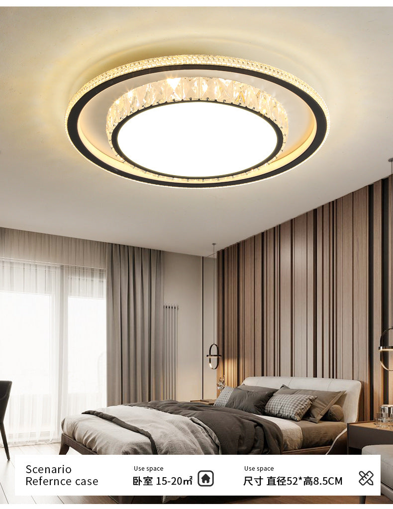 Wholesale Large Living Room Lamp2025New Year's Light Luxury Crystal led Ceiling lamp simple modern elegant bedroom lighting fixture