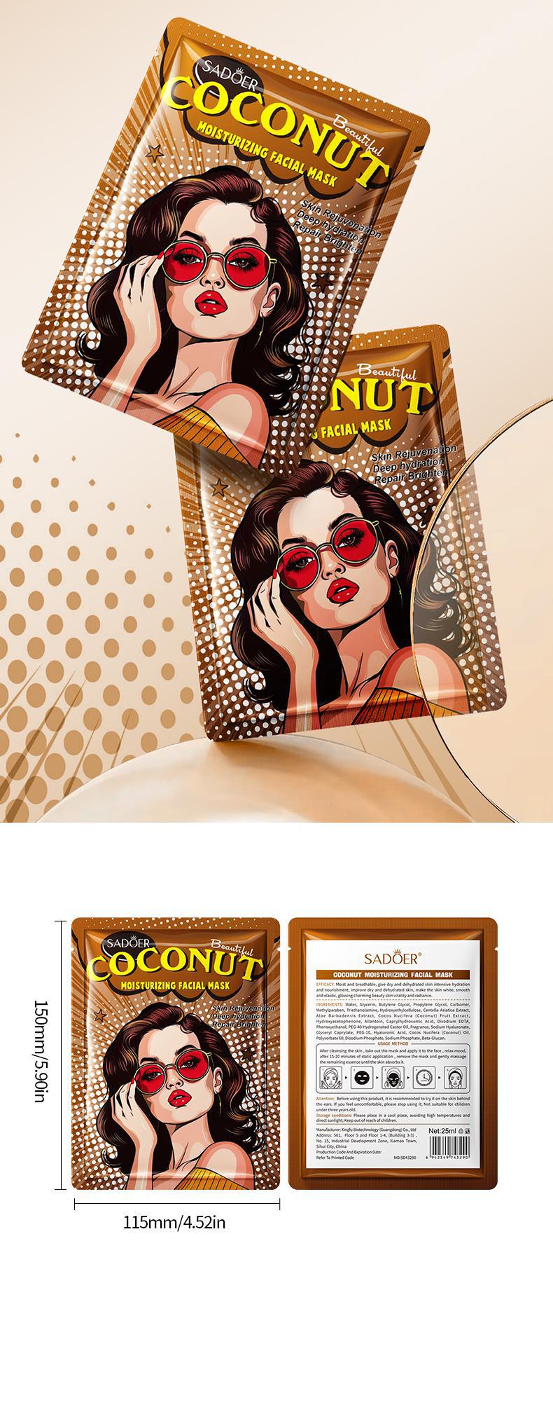 Full English Goddess Mask SADOER Hyaluronic Acid Moisturizing Hydrating Face Mask Sheets Wholesale for  Trade