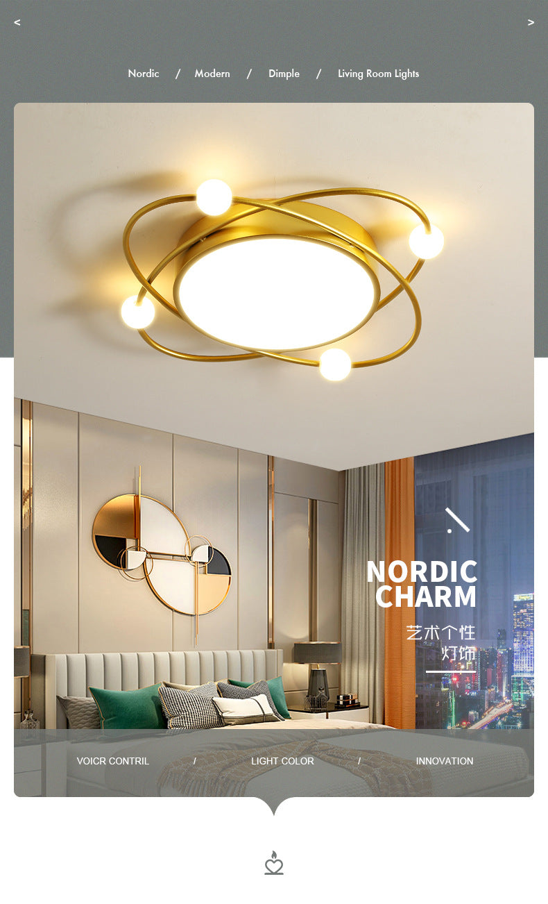 Bedroom lamp warm and romantic creative lighting fixture LED Living Room Home Ceiling Light Fixture Simple Modern Round Room Lamp