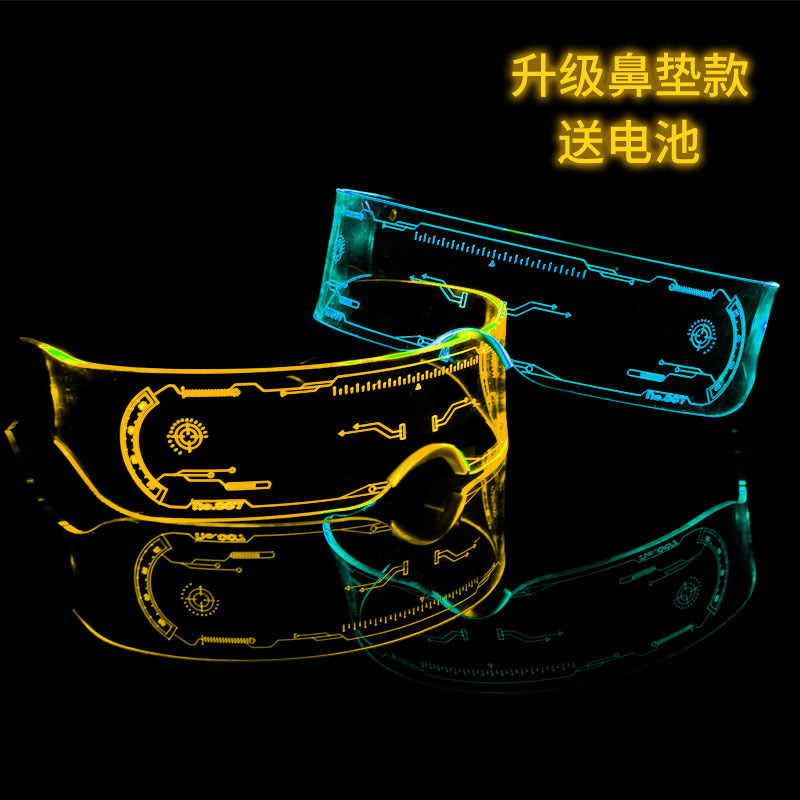 LED Light-emitting Glasses Trendy Future Technology Style Same Style Bar Disco Flashing Rechargeable Glasses