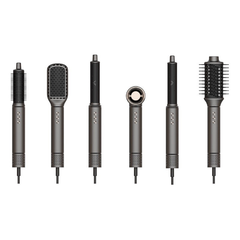 高速吹风机热风梳套装 6 合 1 卷发棒多功能吹风机家用电器