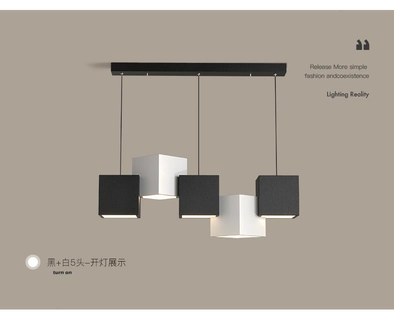 Art Cube Restaurant Light Modern Dining Table Pendant Light Simple Trendy Office Desk Bar Counter Study Room Restaurant Grand Lighting Fixture