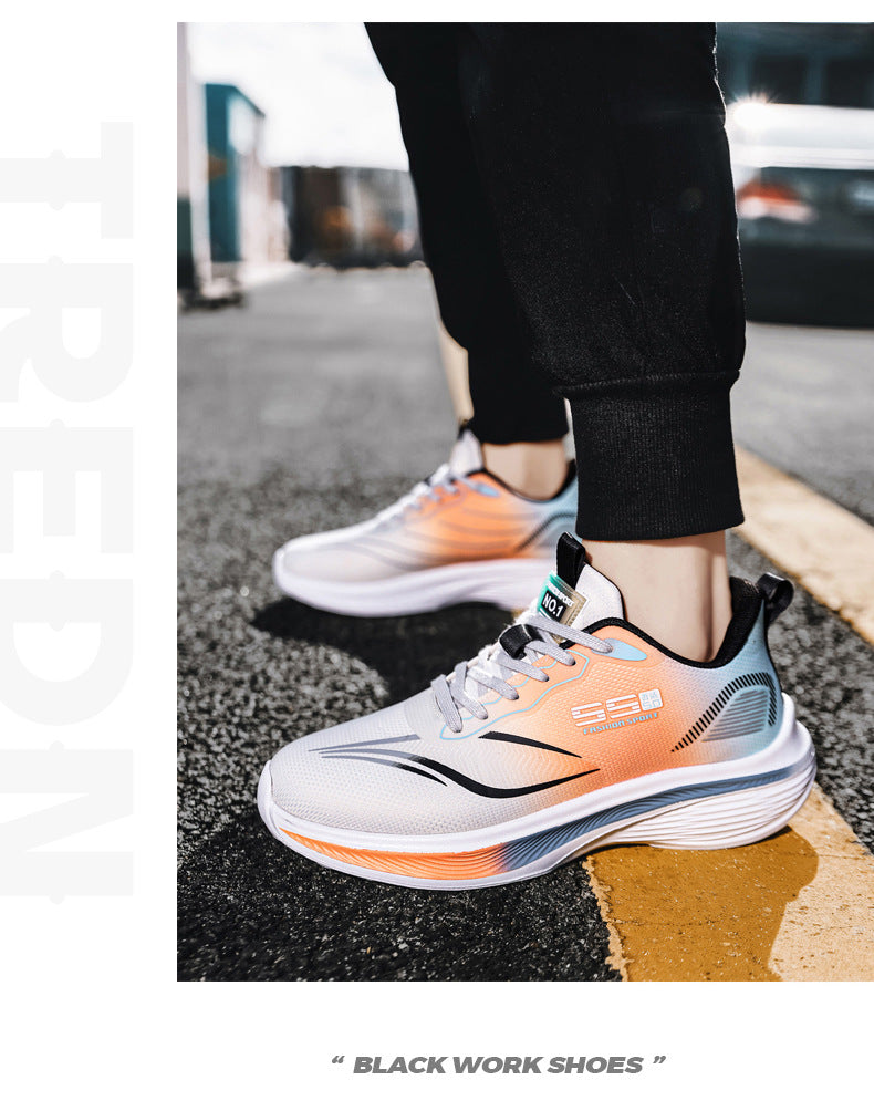 2025New mesh breathable men's casual running shoes ultra-light thick-soled non-slip trendy fashion sneakers