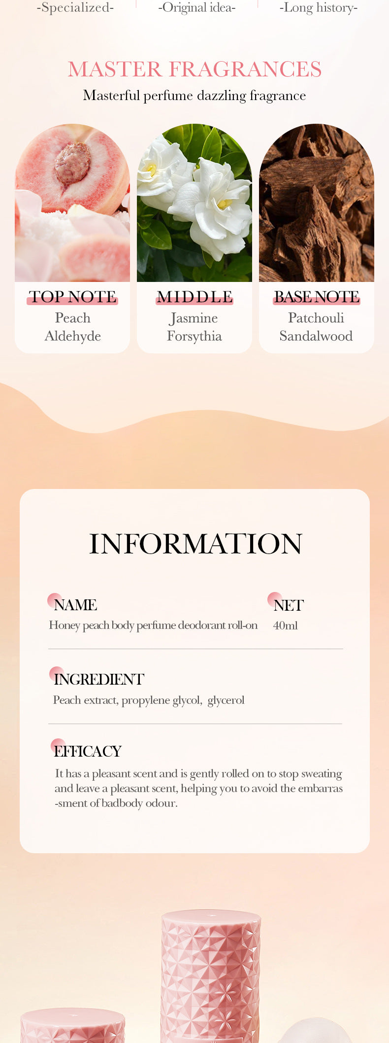 Full English Body Perfume Roll-On40mlSADOER Fragrant Refreshing Portable Roll-On  Wholesale