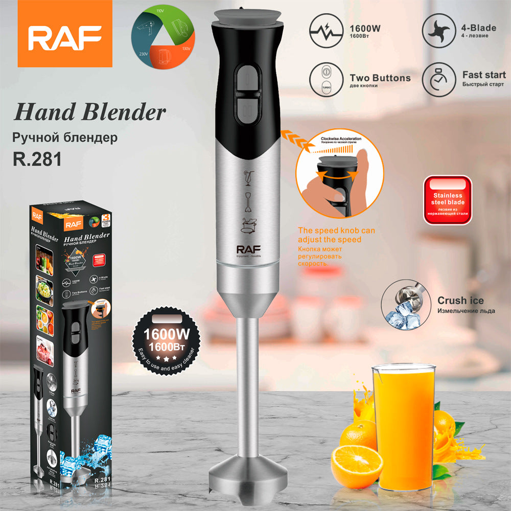 RAF European Standard Household Handheld Mixer Electric Stainless Steel Cooking Stick Baby Food Blender R.281
