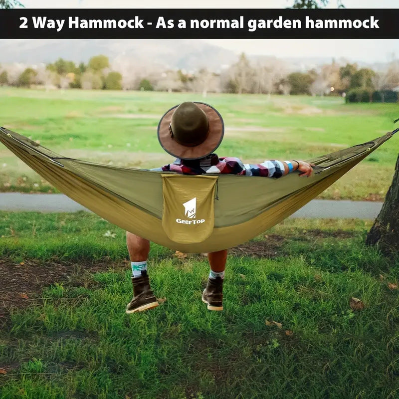 Outdoor Hammock Travel Gear Anti-Rollover Nylon Swing Mosquito Net Hammock Camping Sunshade