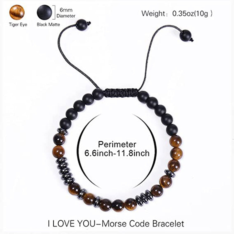 Popular Tiger Eye Stone Black Gallstone Braided Bracelet Black Clip Bracelet Factory Direct Sale