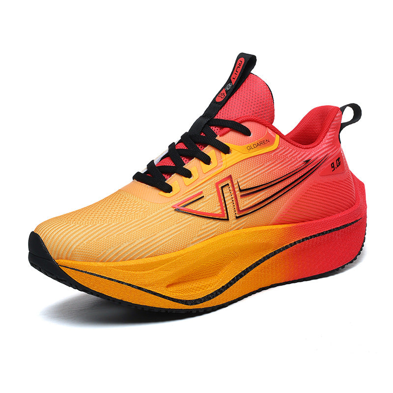 New Marathon Racing Anti-Slip Wear-Resistant Running Shoes Couple Popcorn Carbon Plate Cushioning Rebound Soft Sole Sports Shoes