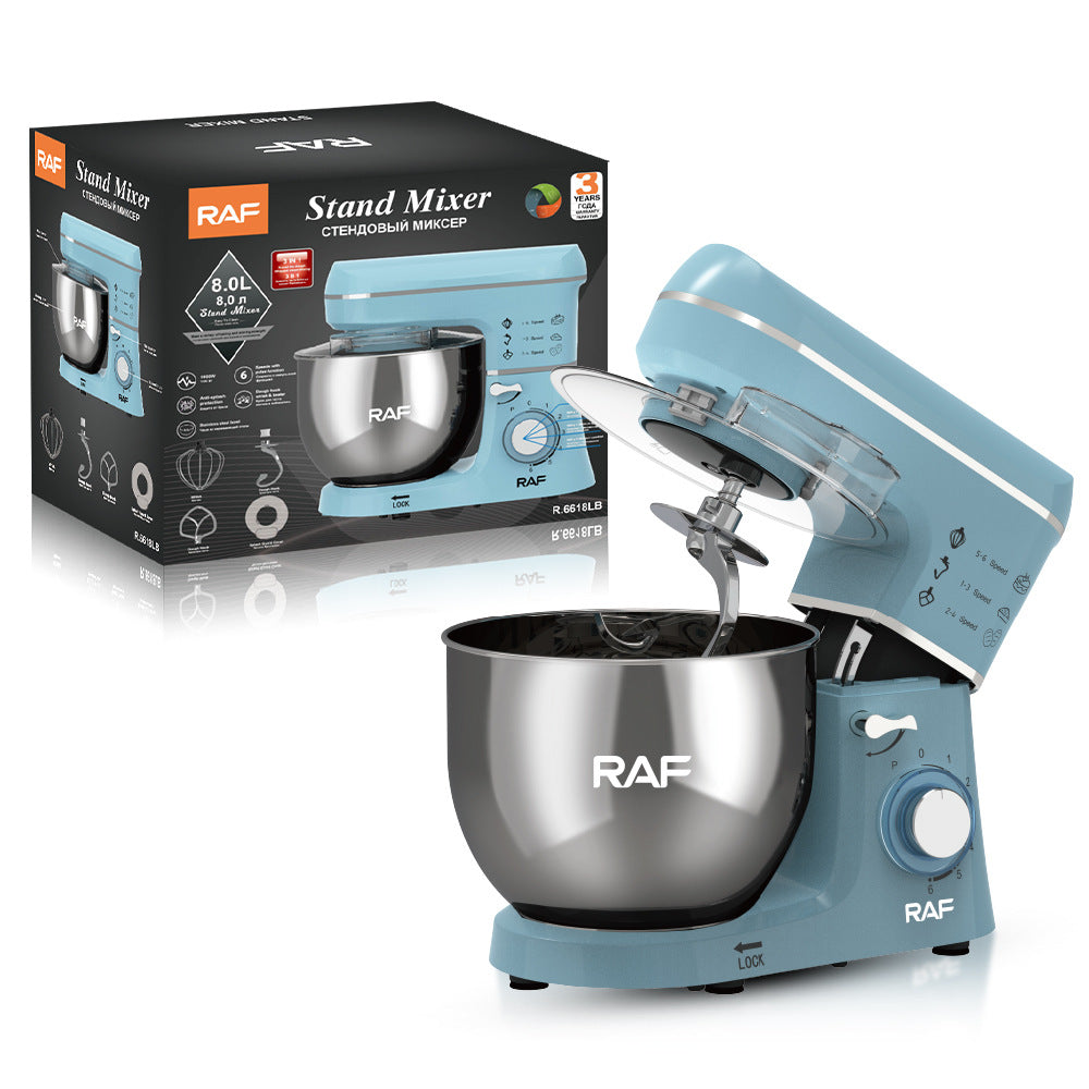 RAF EU Standard Kitchen Machine Stainless Steel Bowl High Power Dough Mixer Egg Beater Mixer Egg Beater