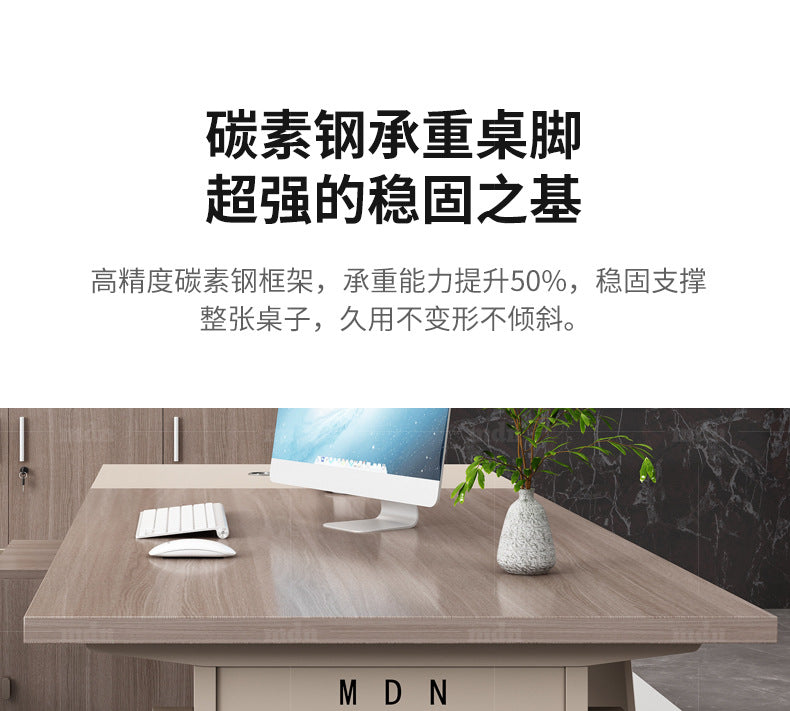 Office Desk Boss Desk and Chair Set Manager Supervisor Light Luxury High-End Office Desk and Chair Set Executive Office Desk