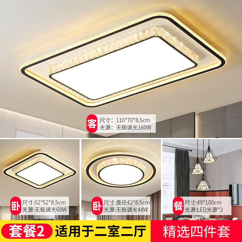 Wholesale Large Living Room Lamp2025New Year's Light Luxury Crystal led Ceiling lamp simple modern elegant bedroom lighting fixture