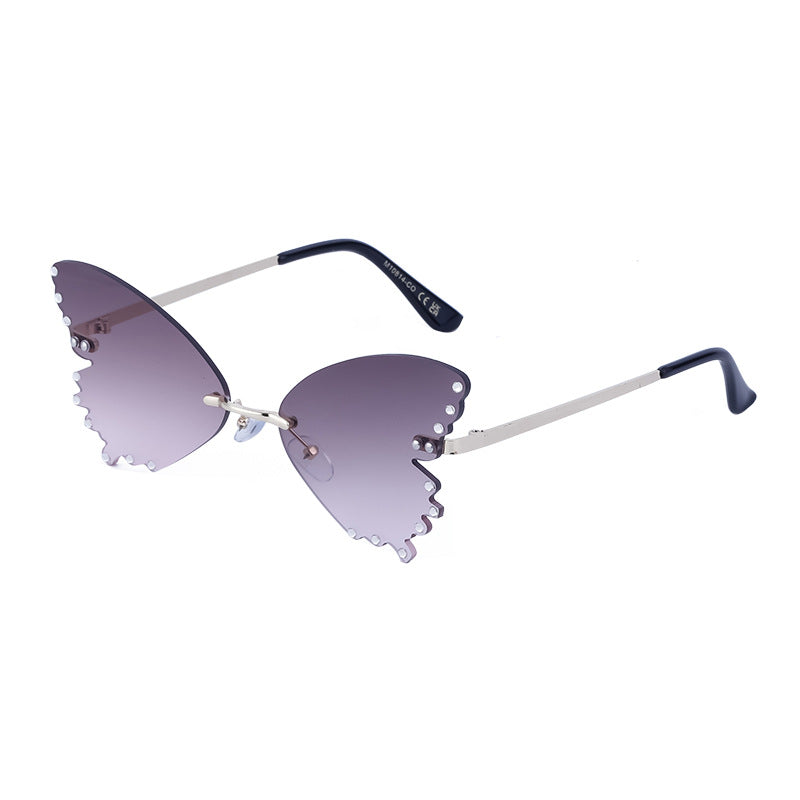 New Style Sunglasses for Women with Rhinestones Butterfly Sunglasses Trendy Personality Halloween Party Quirky Cool Glasses