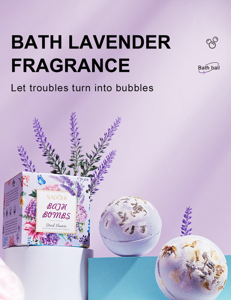Full English Dried Flower Explosive Bath Salt Ball100gSADOER Clean Fragrance Bath Ball  Wholesale