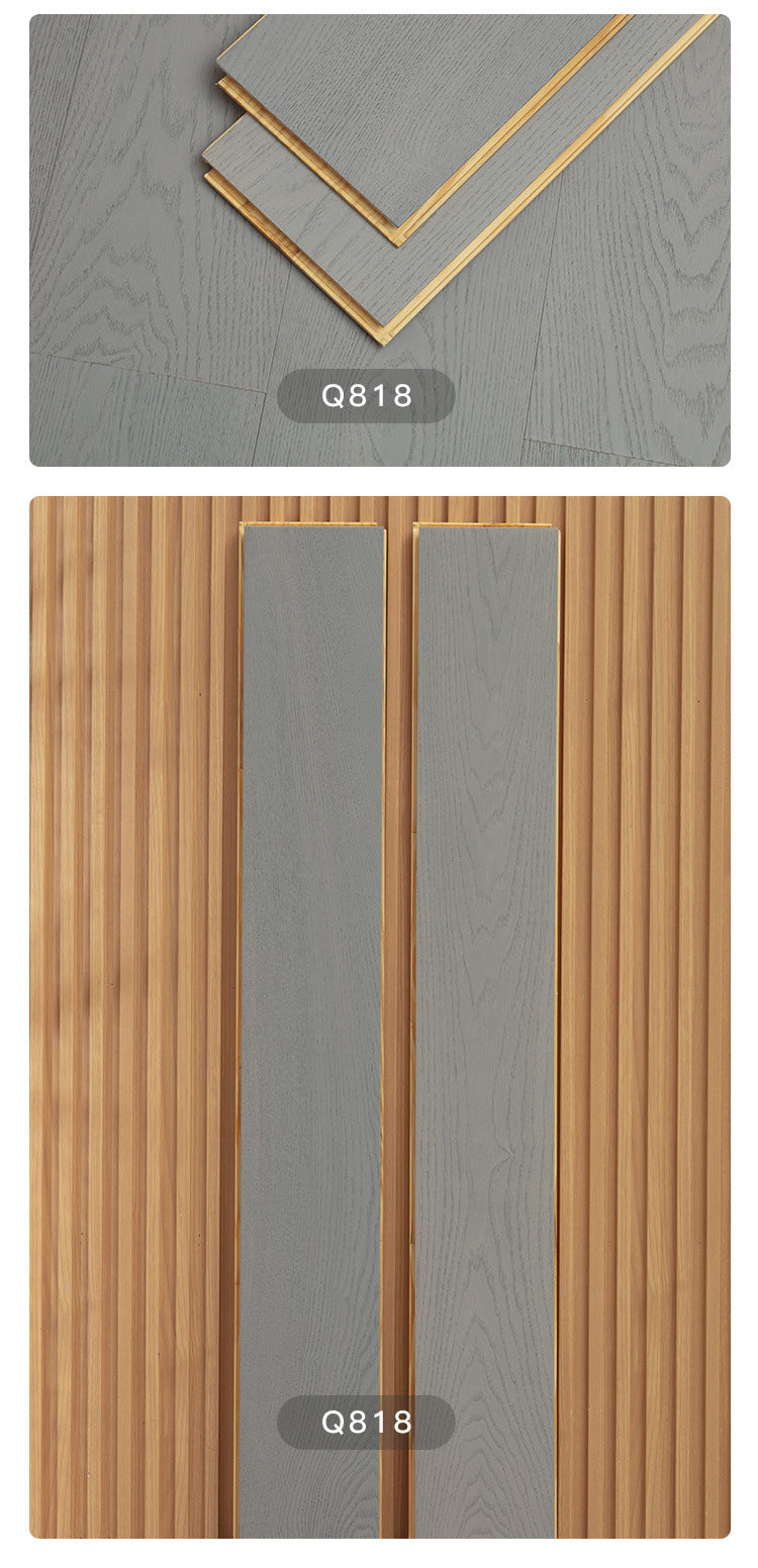 1.2mm White Ash Natural Wood Veneer New Three-Layer Solid Wood Composite Floor Heating Home Eco-Friendly Flooring Package Installation for Entry