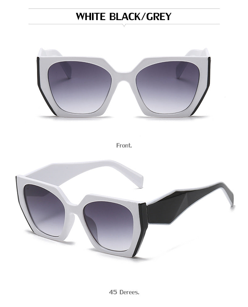 New Fashion Cat Eye Wide Leg Sunglasses for Women with High-end Feel ins Wholesale full frame sunglasses UV protection