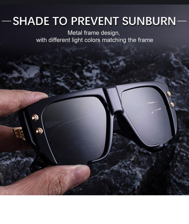 2025New Fashion Square Frame Sunglasses for Men, High-End Personality Outdoor Trend Driving Sun Protection Sunglasses for Men
