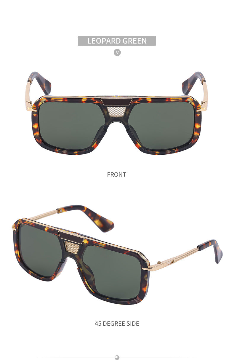 New Retro Square Frame Sunglasses for Men, European and American Style Large Frame Sunglasses for Women, Trendy Wholesale Sun Protection Sunglasses