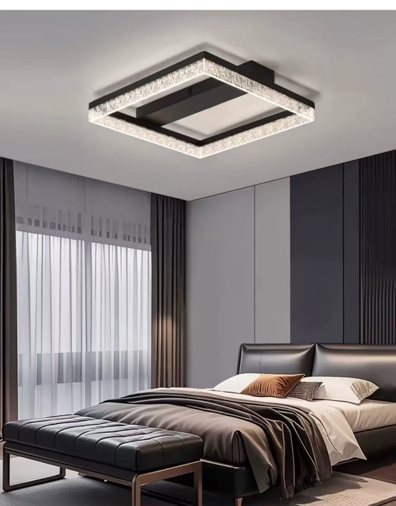 Modern Minimalist Internet Celebrity Living Room Ceiling Light Elegant Home Italian Light Luxury Ice Crack Pattern Hall Master Bedroom Lighting