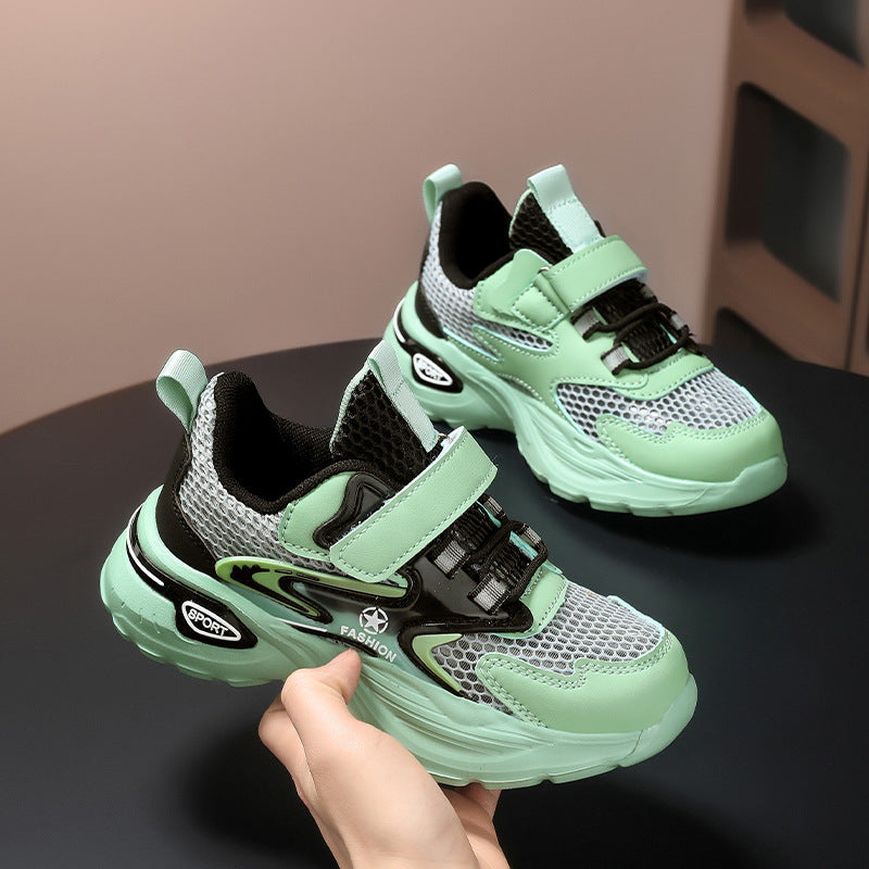 Children's casual shoes breathable single mesh fashion children's shoes2025Spring new style soft sole non-slip wear-resistant elementary school student sneakers