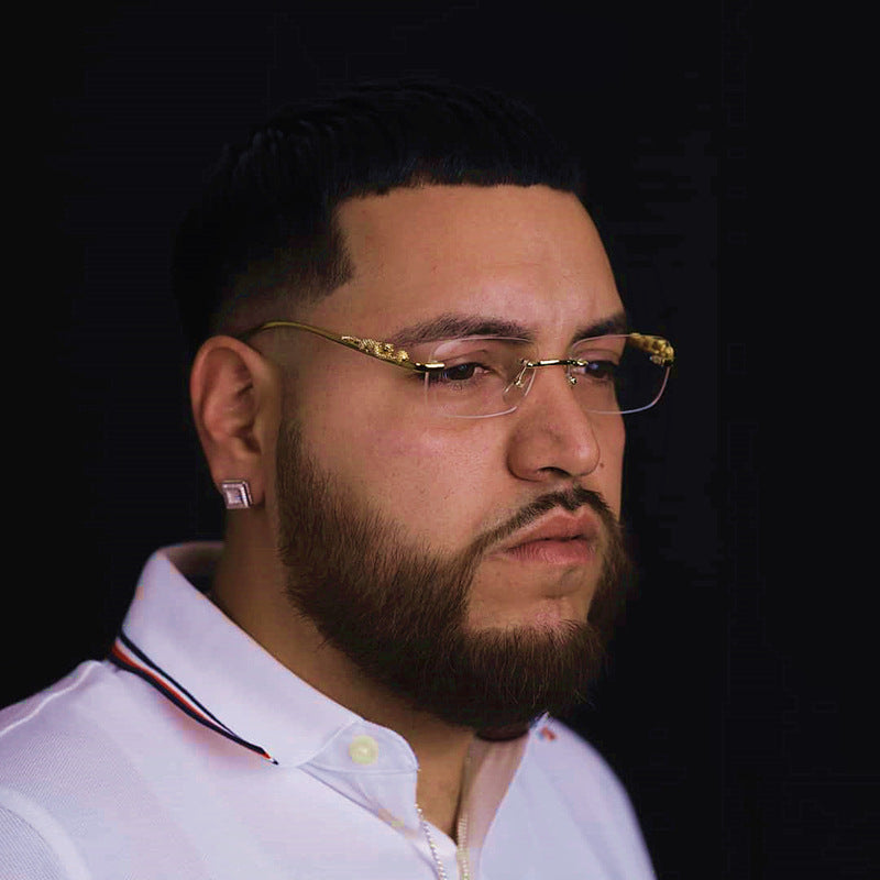 New Fashion Small Frame Square Sunglasses Men's Sunglasses Women's European and American Trendy Rimless Sunglasses Men