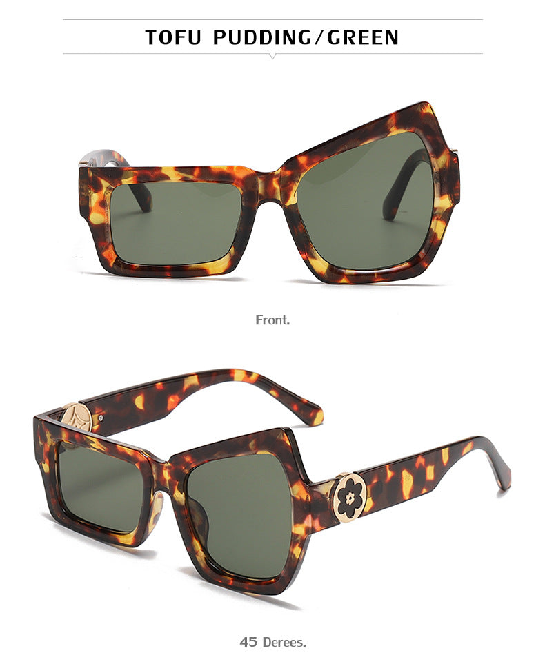 European and American Steampunk Sunglasses Unique Irregular Outdoor Sun Protection Sunglasses for Men High-end Glasses Wholesale