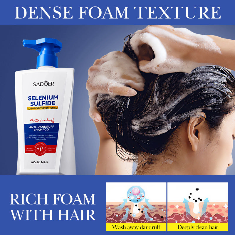 Cross-border Selenium Disulfide Anti-Dandruff Shampoo400ml Deep Cleansing and Moisturizing Shampoo Export Manufacturer Wholesale