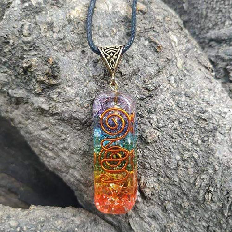 Women's Irregular Crystal Necklace Natural Stone Pendant Resin Epoxy Mixed Color Hanging Ornament Multicolor Crystal Necklace