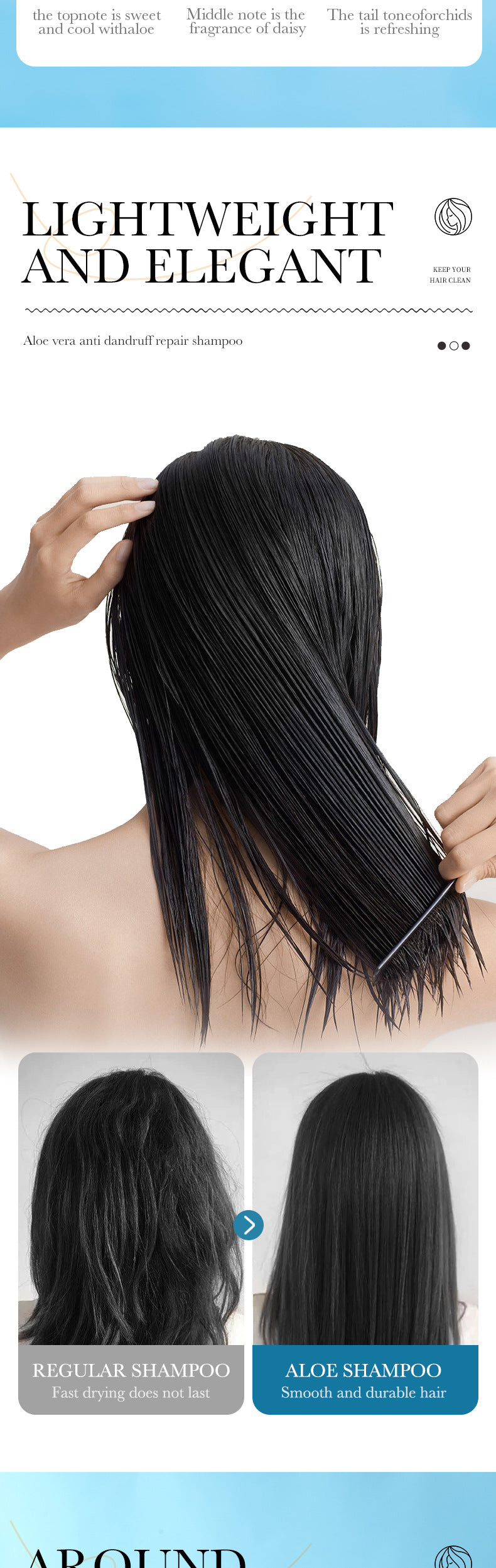 Aloe Vera Shampoo SADOER Smooth and Refreshing Portable Shampoo Sachets Cross-Border Wholesale