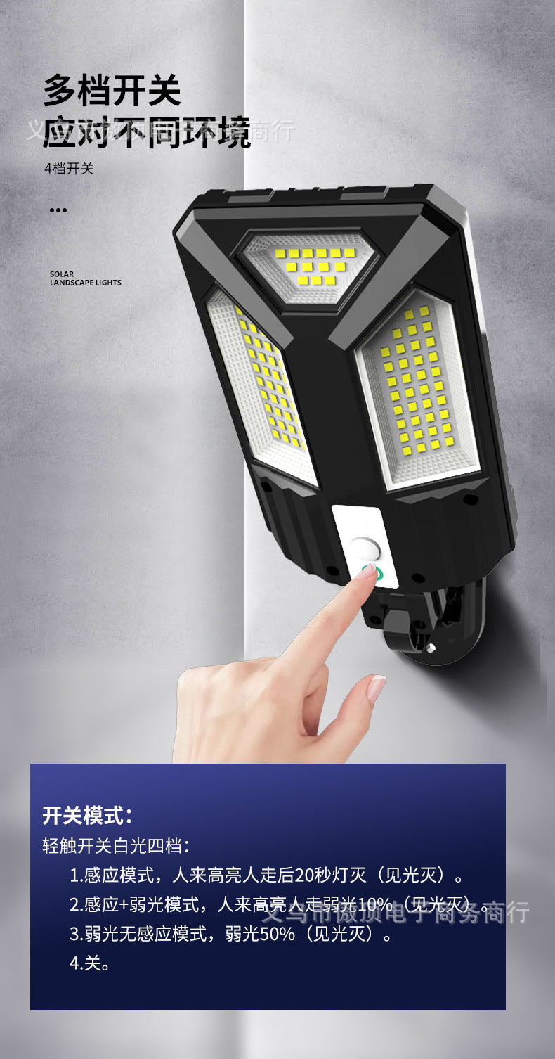 New Solar Light Human Body Sensing Street Light Outdoor Garden Light with Remote Control Garden Light LED Wall Lamp