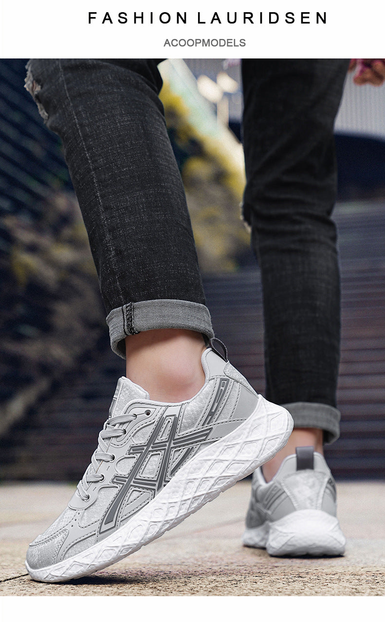 Men's Shoes2025Spring and Summer New Popcorn Soft Bottom Mesh Breathable Sports Shoes Casual Lightweight Shock Absorption Running Shoes