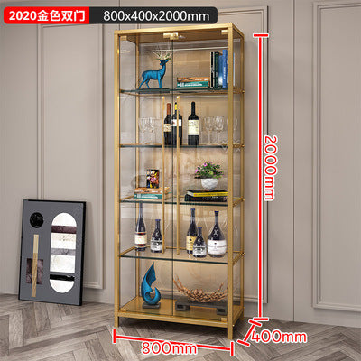 Simple Wine Cabinet Wall-Mounted Living Room Modern Simple Glass Storage Cabinet Home Storage Cabinet Light Luxury High-End Display Cabinet