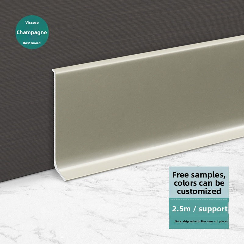 Aluminum alloy self-adhesive skirting board in cream style6cm Diamond-patterned white skirting line8Centimeter skin white metal baseboard