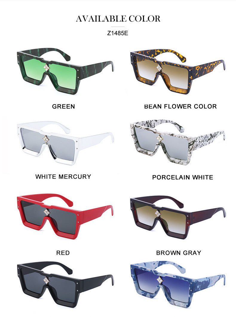 2025European and American 0k Rich Women Large Frame Sunglasses New One-piece Internet Celebrity Sunglasses for Women Trendy sunglasses