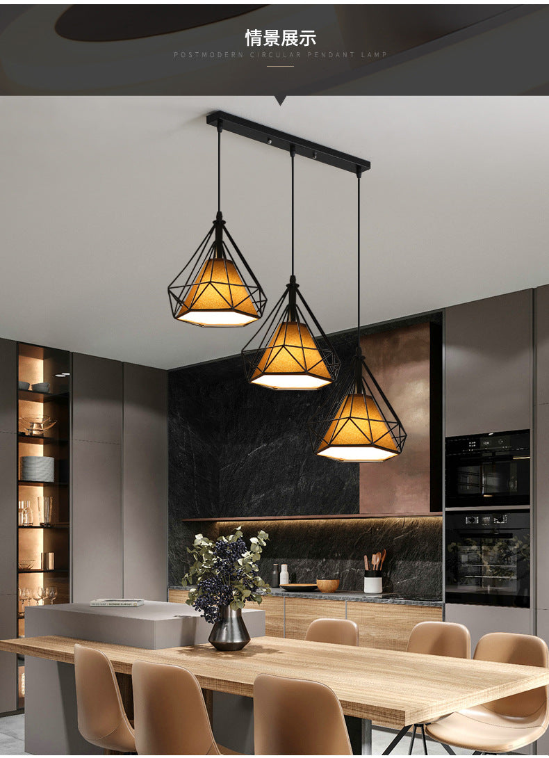 Restaurant Chandelier Three-Head Light Luxury Lighting Modern Simple Dining Table Bar Counter led Long Strip Dining Room Light2025New Year