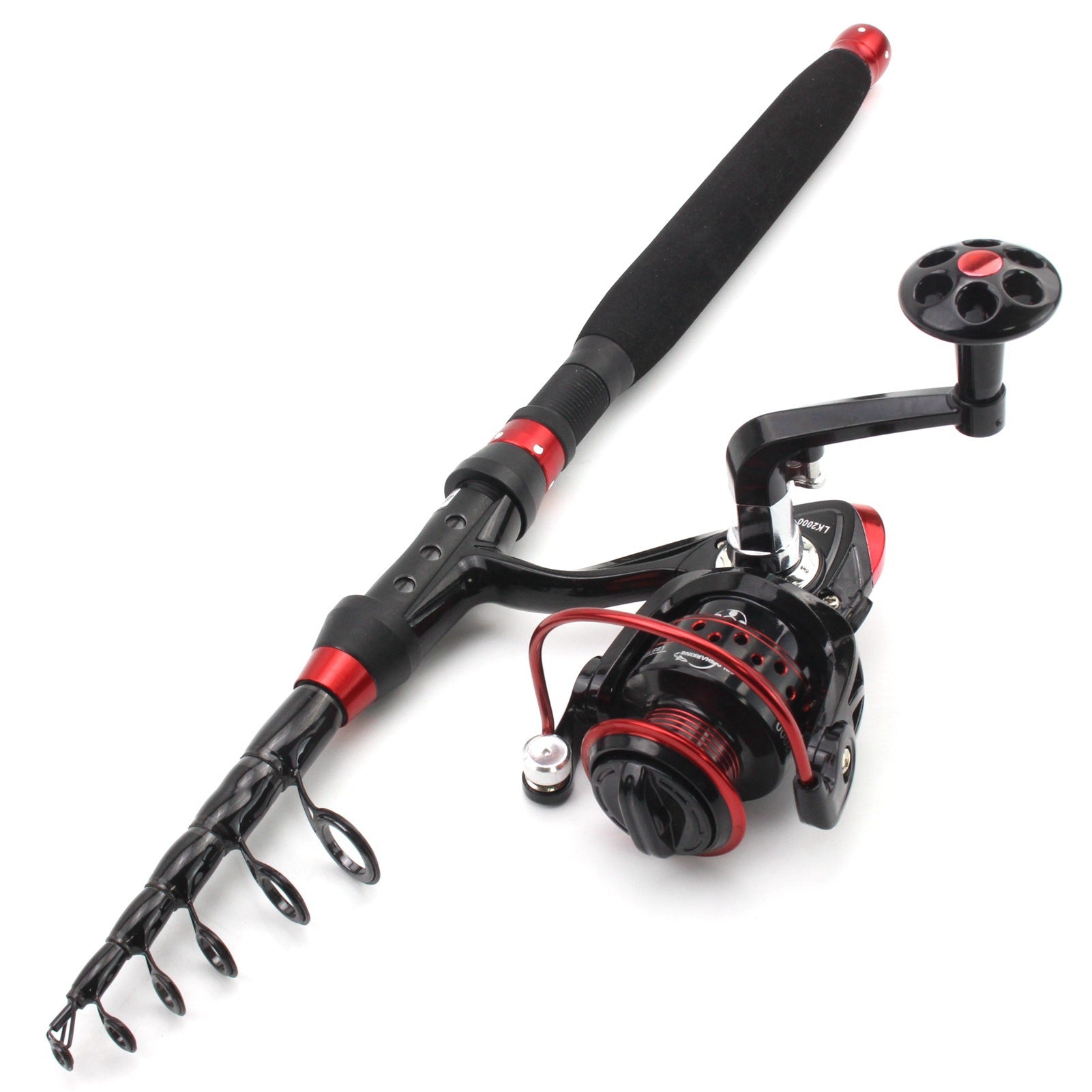 A Fishing Rod Ultra Short Retractable Portable Lure Rod Straight Handle Fishing Rod Spinning Wheel Fishing Gear Set