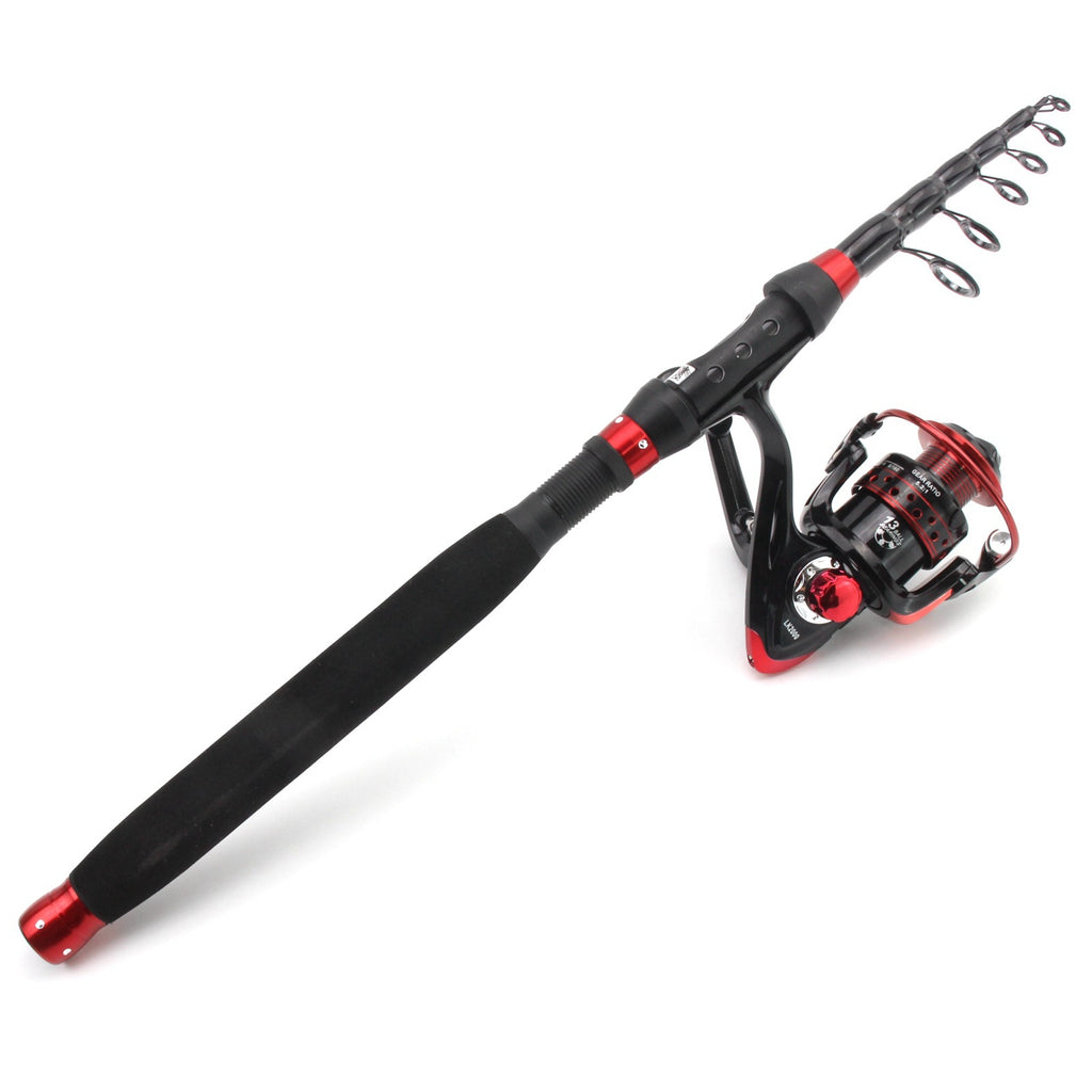 A Fishing Rod Ultra Short Retractable Portable Lure Rod Straight Handle Fishing Rod Spinning Wheel Fishing Gear Set