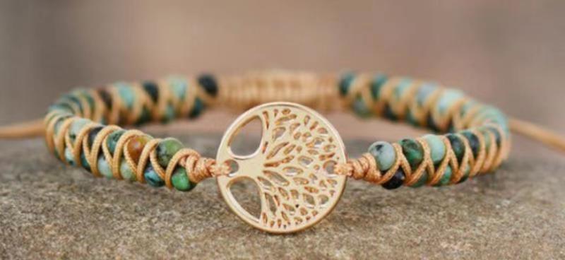 Tiger Eye Elastic Bracelet Adjustable Colorful Beaded Handmade Wrapped Bracelet Volcanic Double Row Woven Bracelet