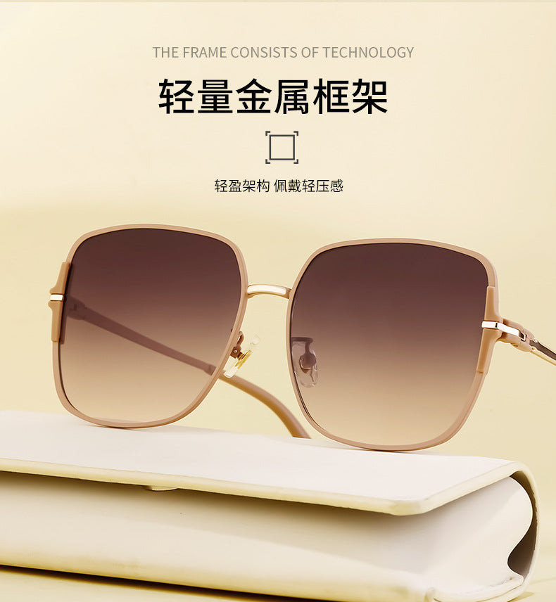 2025New European and American Fashion Square Frame Polarized Sunglasses for Women High-end Outdoor Sun Protection Sunglasses Wholesale