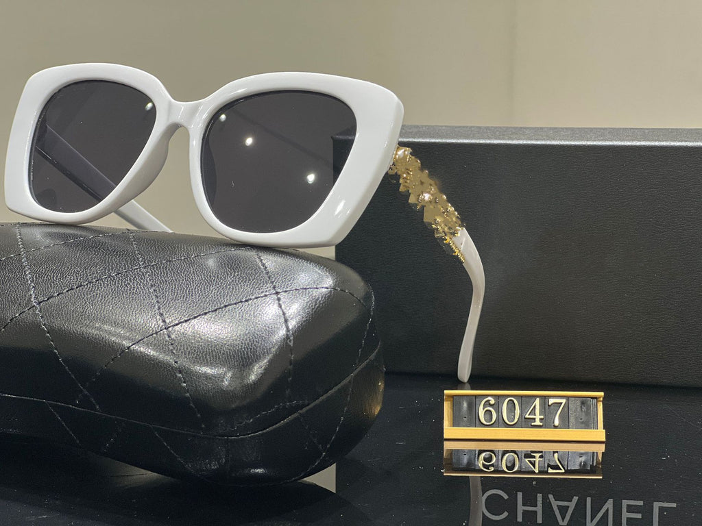 New Fashion Chanel Sunglasses Xiaohongshu Internet Celebrity Same Style Versatile No-Makeup Face Slimming UV Protection Sunglasses