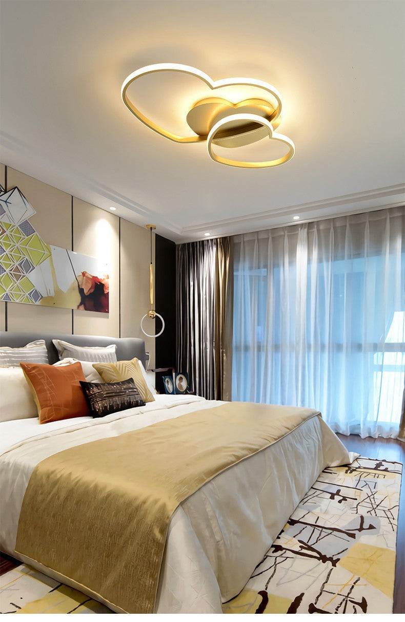 Master Bedroom Simple Modern Cozy Romantic LED Ceiling Lamp Creative Heart-Shaped Children's Room Wedding Room Girl's Room Lamp