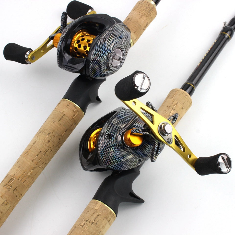 A Fishing Gear Gun Handle Retractable Lure Water Drop Reel Combo Ultra-light Ultra-short Fishing Rod Wooden Handle Rod